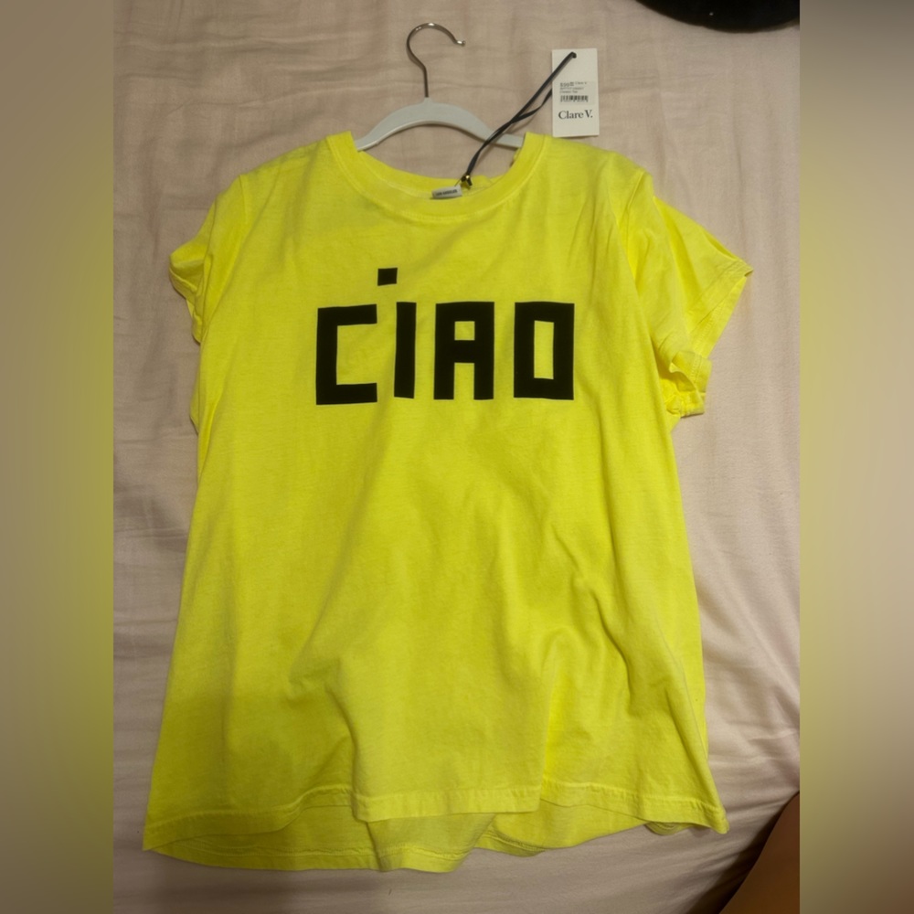neon yellow clare v t shirt-size small